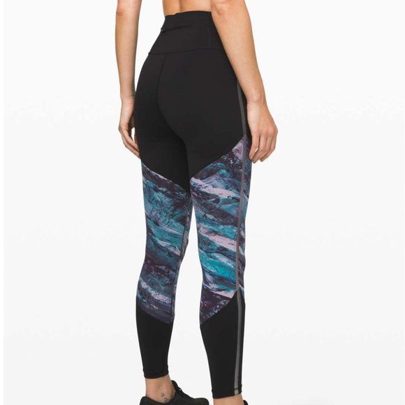 Lululemon Run to Reset Tight 25" Black/Frozen Island Multi 4 - Picture 6 of 16